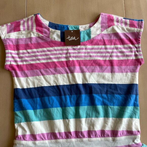 Tea Collection Girl's 100% Cotton Striped Sleeveless Dress - Size 6 - Picture 3 of 6